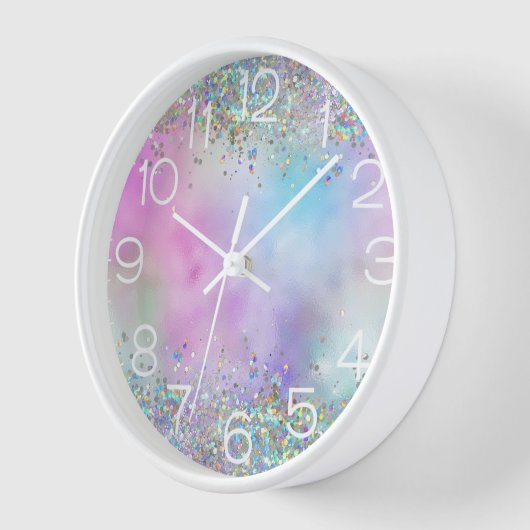 Holografische Glitter Regenboog Pastels Monogram (Hoek)