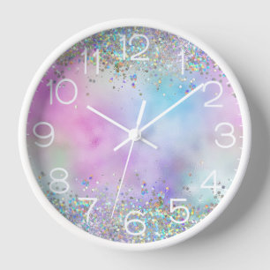 Holografische Glitter Regenboog Pastels Monogram