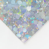 Holografische Glitter Regenboog Pastels Monogram Fleece Deken (Hoek)