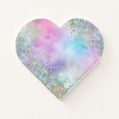Holografische Glitter Regenboog Pastels Monogram Notitieboek (Achterkant)