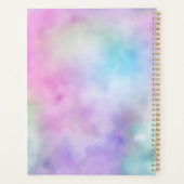 Holografische Glitter Regenboog Pastels Monogram Planner (Achterkant)