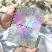 Holografische Glitter Regenboog Pastels Monogram Planner