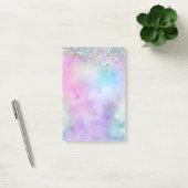 Holografische Glitter Regenboog Pastels Monogram Post-it® Notes (Kantoor)