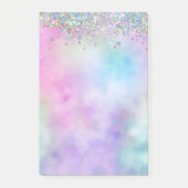 Holografische Glitter Regenboog Pastels Monogram Post-it® Notes (Voorkant)