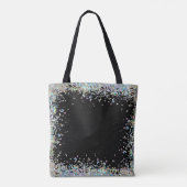 Holografische Glitter Regenboog Pastels Monogram Tote Bag (Achterkant)