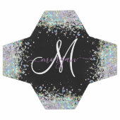 Holografische Glitter Regenboog Pastels Monogram Voetbal (Enkel)