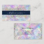 Holografische Glitter Schoonheidssalon Uniek Bedri Contactkaartje (Voorkant / Achterkant)