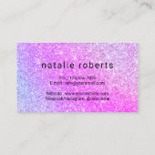 Holografische Glitter Script Typografie Hair Styli Visitekaartje (Achterkant)
