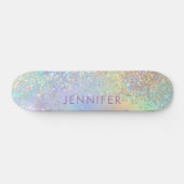 Holografische Glitter Sparkles Girly Persoonlijk Skateboard (Horizontaal)