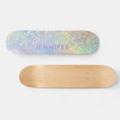 Holografische Glitter Sparkles Girly Persoonlijk Skateboard (Horizontaal)
