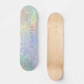 Holografische Glitter Sparkles Girly Persoonlijk Skateboard (Voorkant)