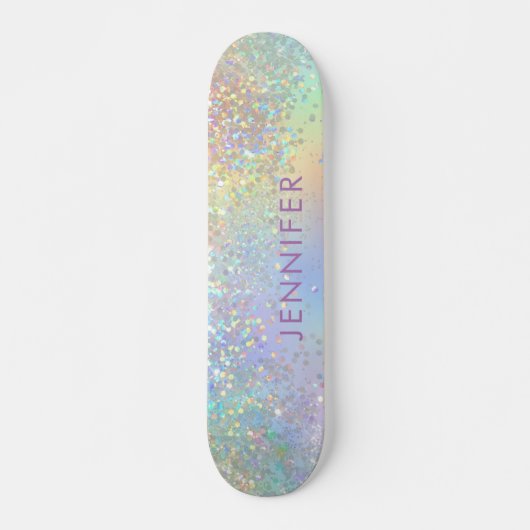 Holografische Glitter Sparkles Girly Persoonlijk Skateboard (Voorkant)