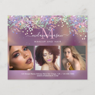 Holografische Glitter Sparkles Make-up Artist Salo Flyer