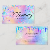 Holografische Glitter Splash House Reiniging Visitekaartje (Voorkant / Achterkant)