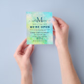 Holografische Glitter We're Open Salon Modern Beau Flyer (Hand)