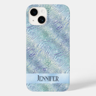 Holografische glitter zebraprint Case-Mate iPhone 14 hoesje