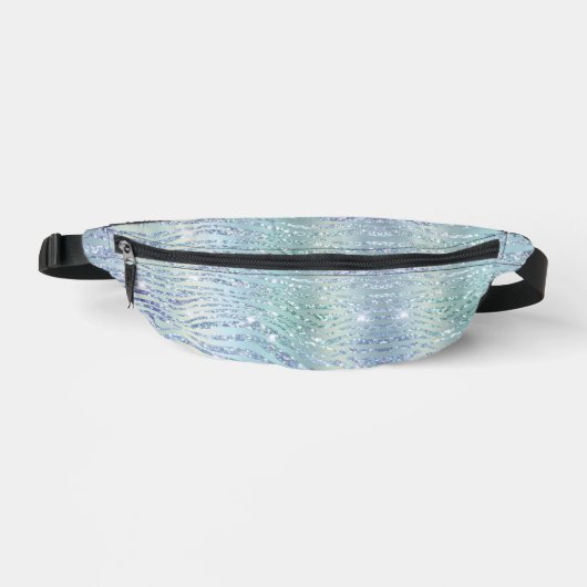 Holografische glitter zebraprint heuptasje (Voorkant)