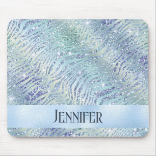 Holografische glitter zebraprint muismat