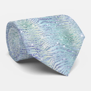 Holografische glitter zebraprint stropdas