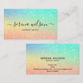 Holografische Glittering Holo Folie make-up haar Visitekaartje (Voorkant / Achterkant)