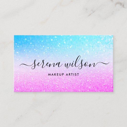 Holografische Glittering Holo Folie make-up haar Visitekaartje (Voorkant)