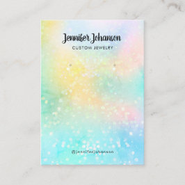 Holografische glitterjuweliers oorringen Deegel Visitekaartje