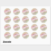 Holografische glitters goud script bedankt ronde sticker (Vel)