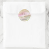 Holografische glitters goud script bedankt ronde sticker (Tas)