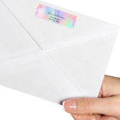 Holografische glitterslierten eenhoorn retouradres etiket