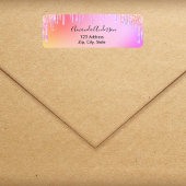 Holografische glitterslierten eenhoorn retouradres etiket