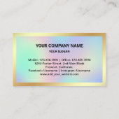 Holografische Gold Folie Vastgoedmakelaar Foto Visitekaartje (Achterkant)