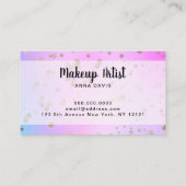 Holografische gouden confetti stippen make-up & ha visitekaartje (Achterkant)