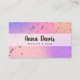 Holografische gouden confetti stippen make-up & ha visitekaartje