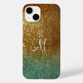Holografische gouden glitter gepersonaliseerd Case-Mate iPhone case (Achterkant)