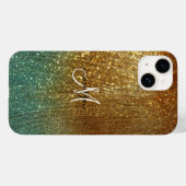 Holografische gouden glitter gepersonaliseerd Case-Mate iPhone case (Achterkant (horizontaal))