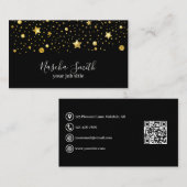 Holografische gouden glitter sterren Confetti Visitekaartje (Voorkant / Achterkant)