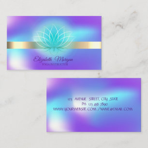 Holografische gouden streep, Lotus Yogadocent Visitekaartje