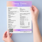 Holografische Gradient Cleaning Services prijslijs Flyer (Hand)