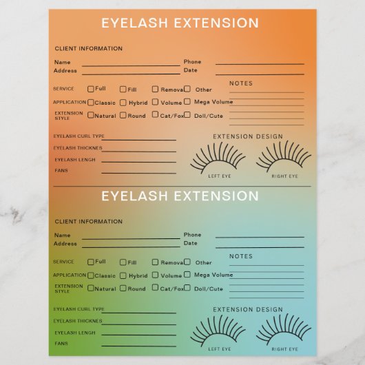 Holografische Gradient Lash Client Record Map Flyer (Voorkant)