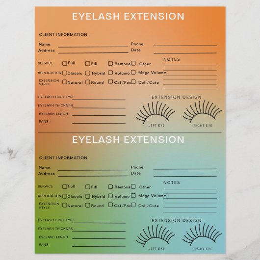 Holografische Gradient Lash Client Record Map Flyer (Voorkant)