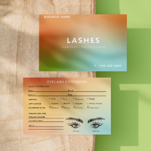 Holografische Gradient Lash Client Record Map Visitekaartje