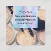 Holografische Gradient | Make-uppalet en -kwasten Vierkante Visitekaartje (Achterkant)