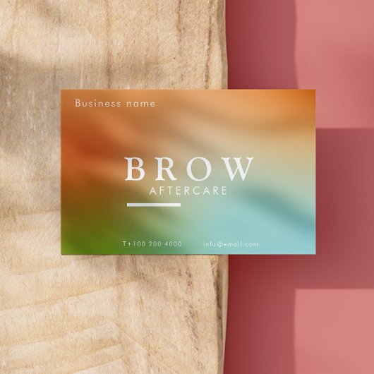 Holografische gradiënt na zorg wenkbrauwinstructie visitekaartje