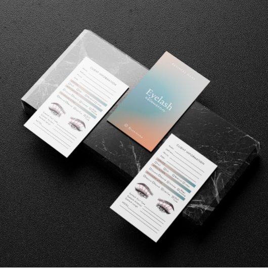 Holografische Gradiënt Wimper extensie Client Map Visitekaartje