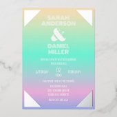 Holografische Gradiënt Zilveren Folie Lijst Bruilo Folie Uitnodiging (Voorkant)