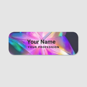Holografische Grunge Pin Naam Tag of Magnetisch