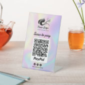 Holografische Haarsalon Logo Paypal Scan te betale Reclamebord Met Voetstuk (Insitu)