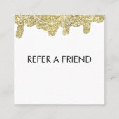 Holografische handtekening Modern Glam Gold Glitte Aanbevelingskaartje (Voorkant)