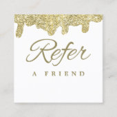 Holografische handtekening Modern Glam Gold Glitte Aanbevelingskaartje (Voorkant)