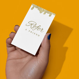 Holografische handtekening Modern Glam Gold Glitte Aanbevelingskaartje